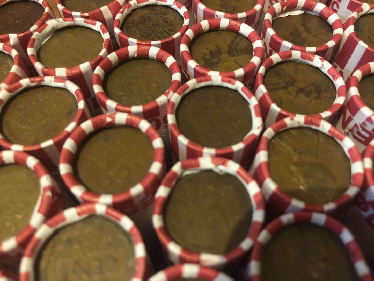 TIGHTLY CRIMPED ORIGINAL BANK WRAPPED ROLLS OF EARLY DATE WHEAT CENTS (1909-1939)