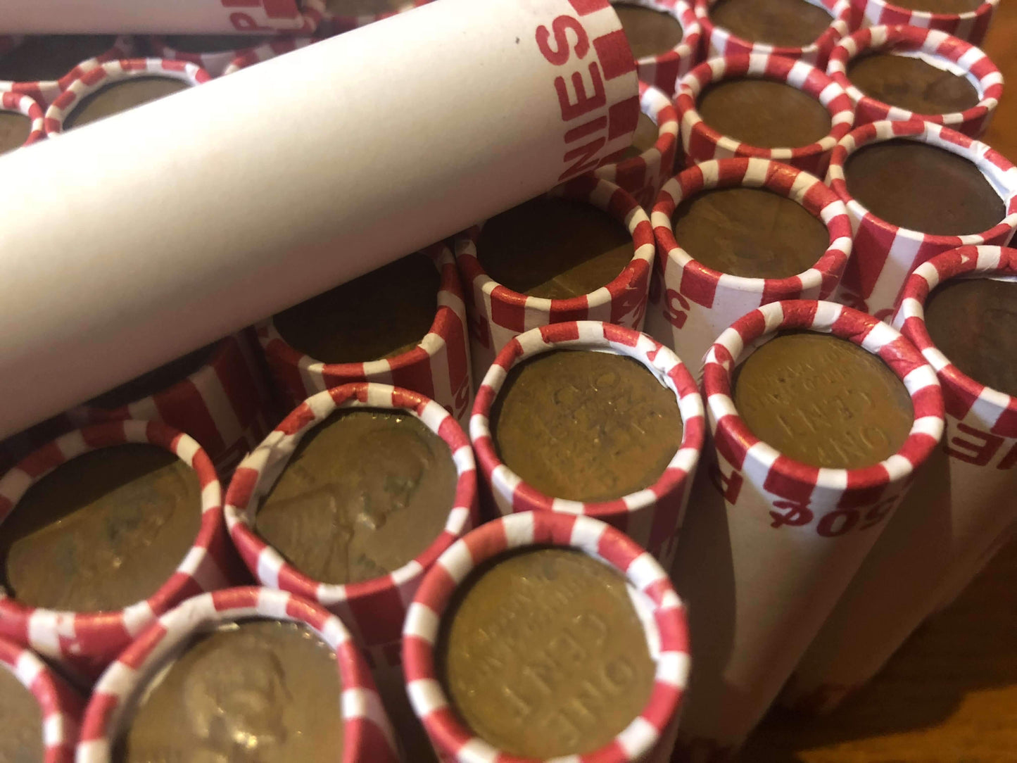 TIGHTLY CRIMPED ORIGINAL BANK WRAPPED ROLLS OF EARLY DATE WHEAT CENTS (1909-1939)