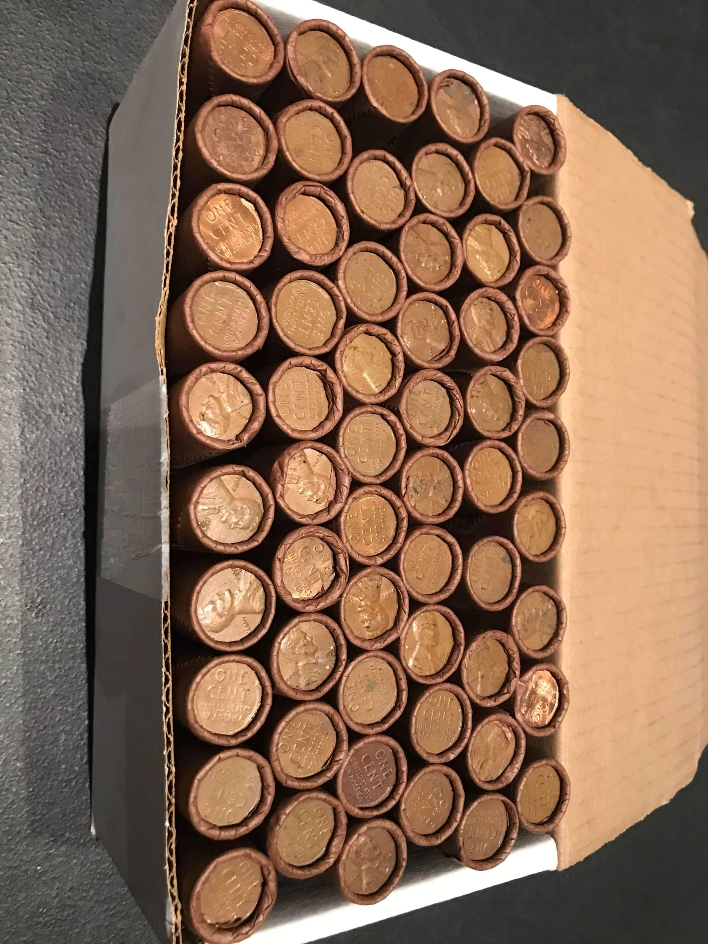 TIGHTLY CRIMPED ROLLS OF OLD WRAPPED WHEAT PENNIES