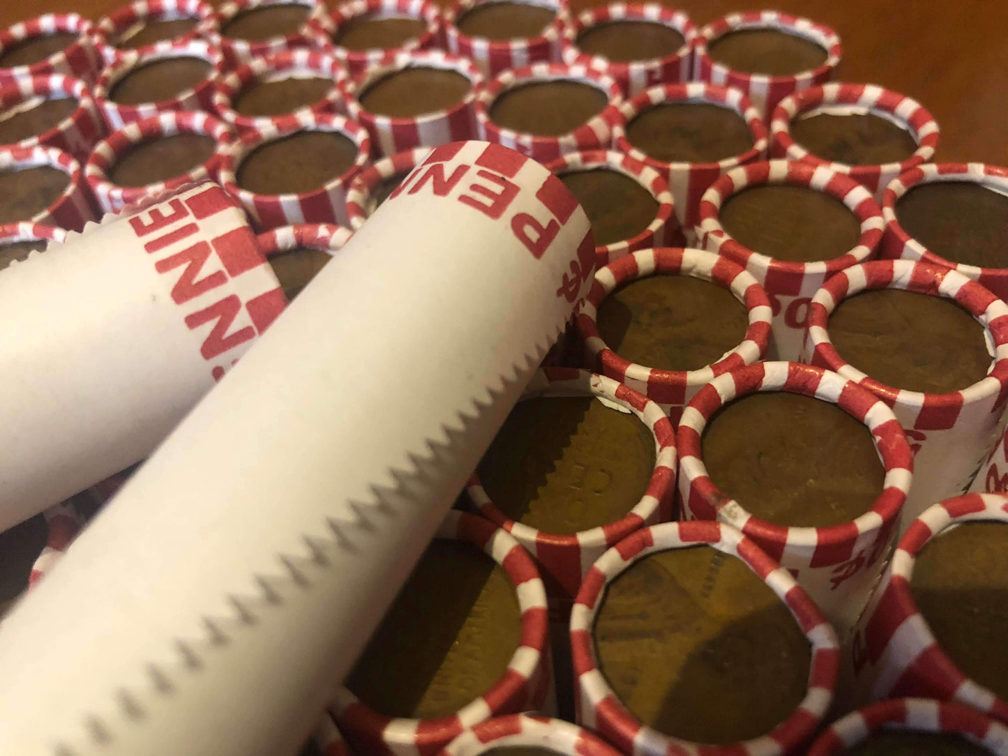 TIGHTLY CRIMPED ORIGINAL BANK WRAPPED ROLLS OF EARLY DATE WHEAT CENTS (1909-1939)