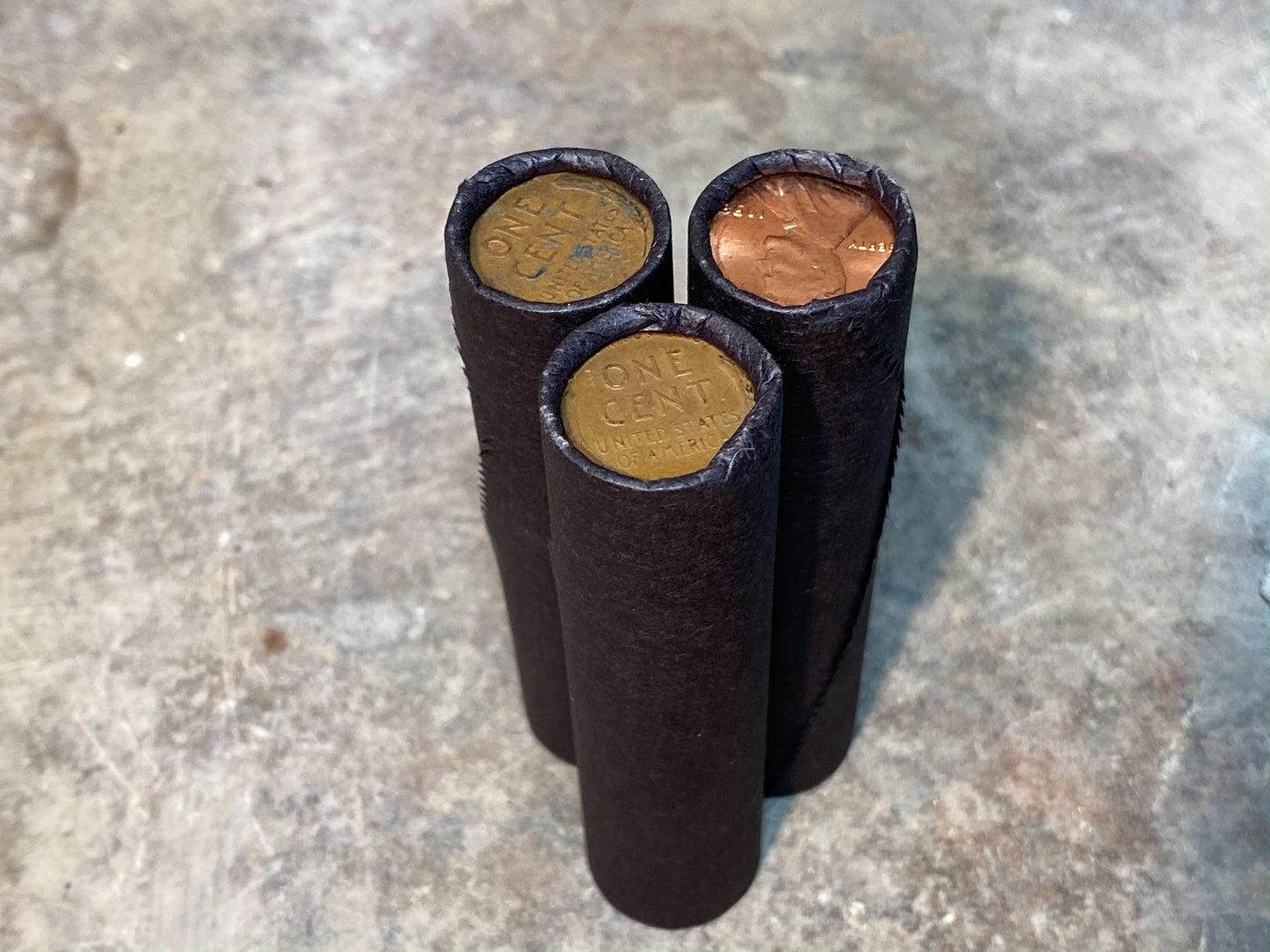 WHEAT PENNY ROLL black old unsearched wrapped us coin cents estate money hoard sale lot vintage pennies rolls cent coins