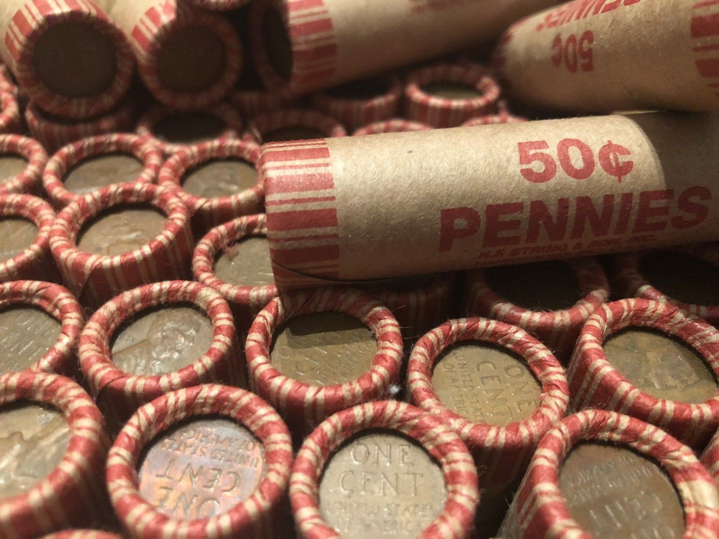 N.F. STRING & SON BANK WRAPPED ROLLS OF OLD WHEAT CENTS