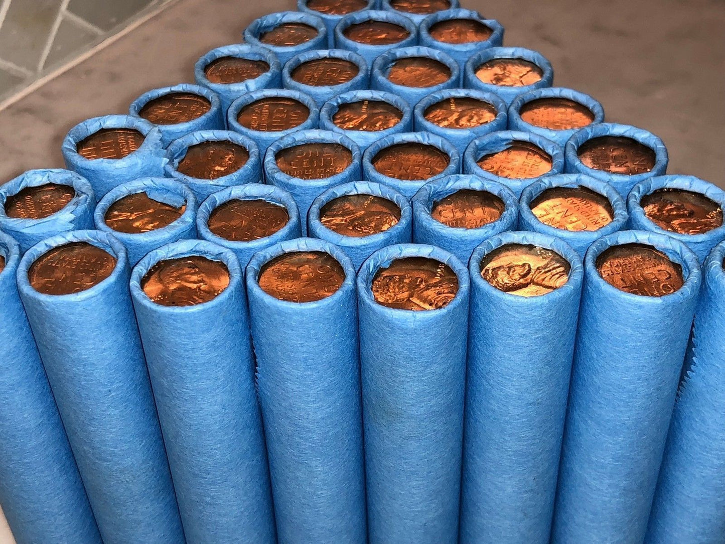 VINTAGE BLUE WHEAT PENNY ROLLS