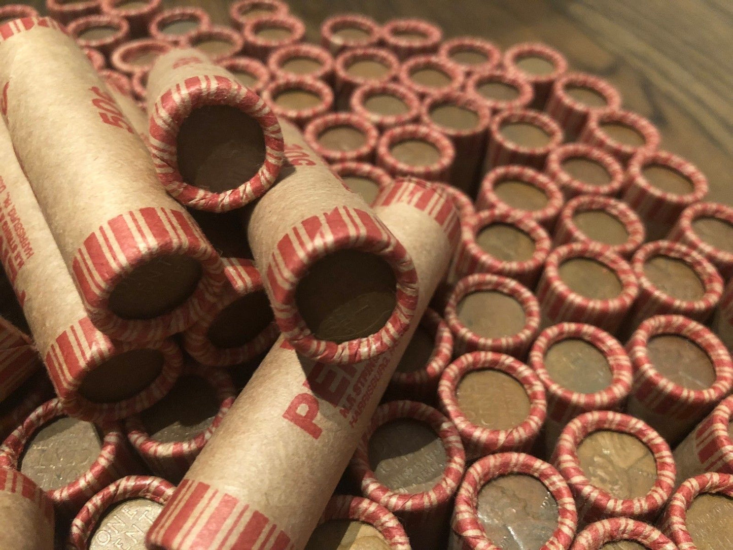 N.F. STRING & SON BANK WRAPPED ROLLS OF OLD WHEAT CENTS