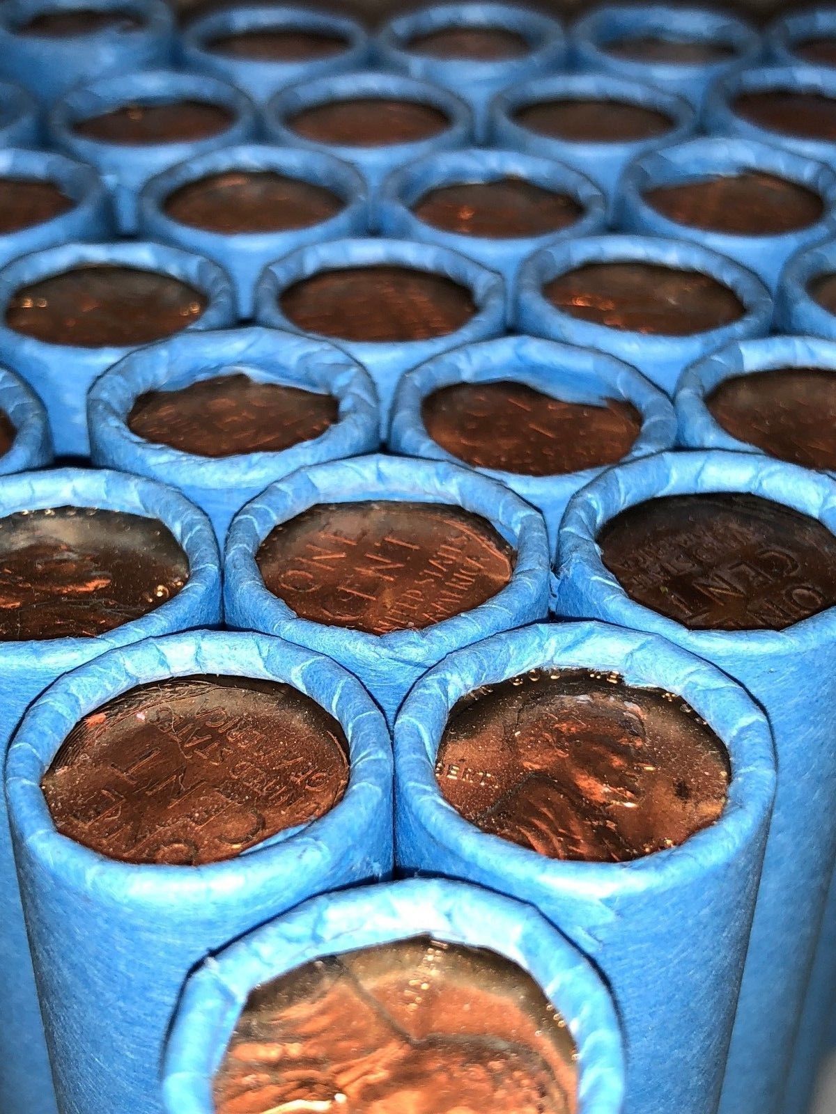 VINTAGE BLUE WHEAT PENNY ROLLS