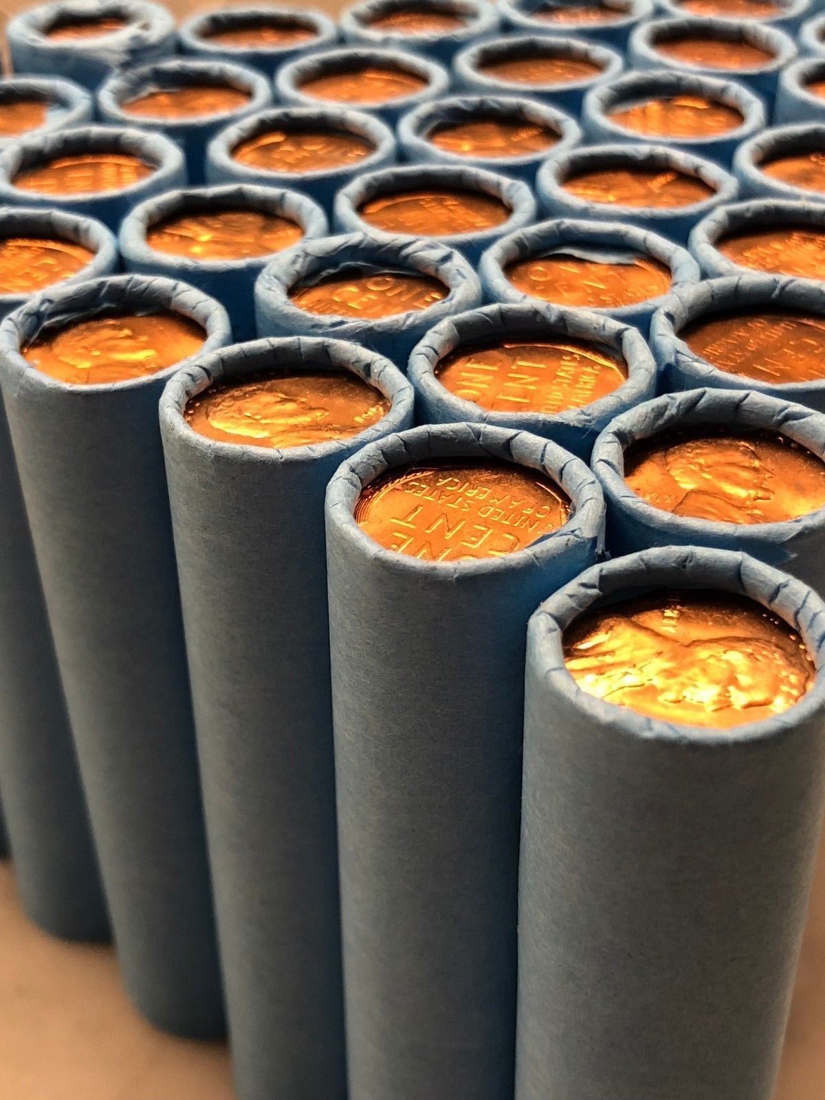 VINTAGE BLUE WHEAT PENNY ROLLS