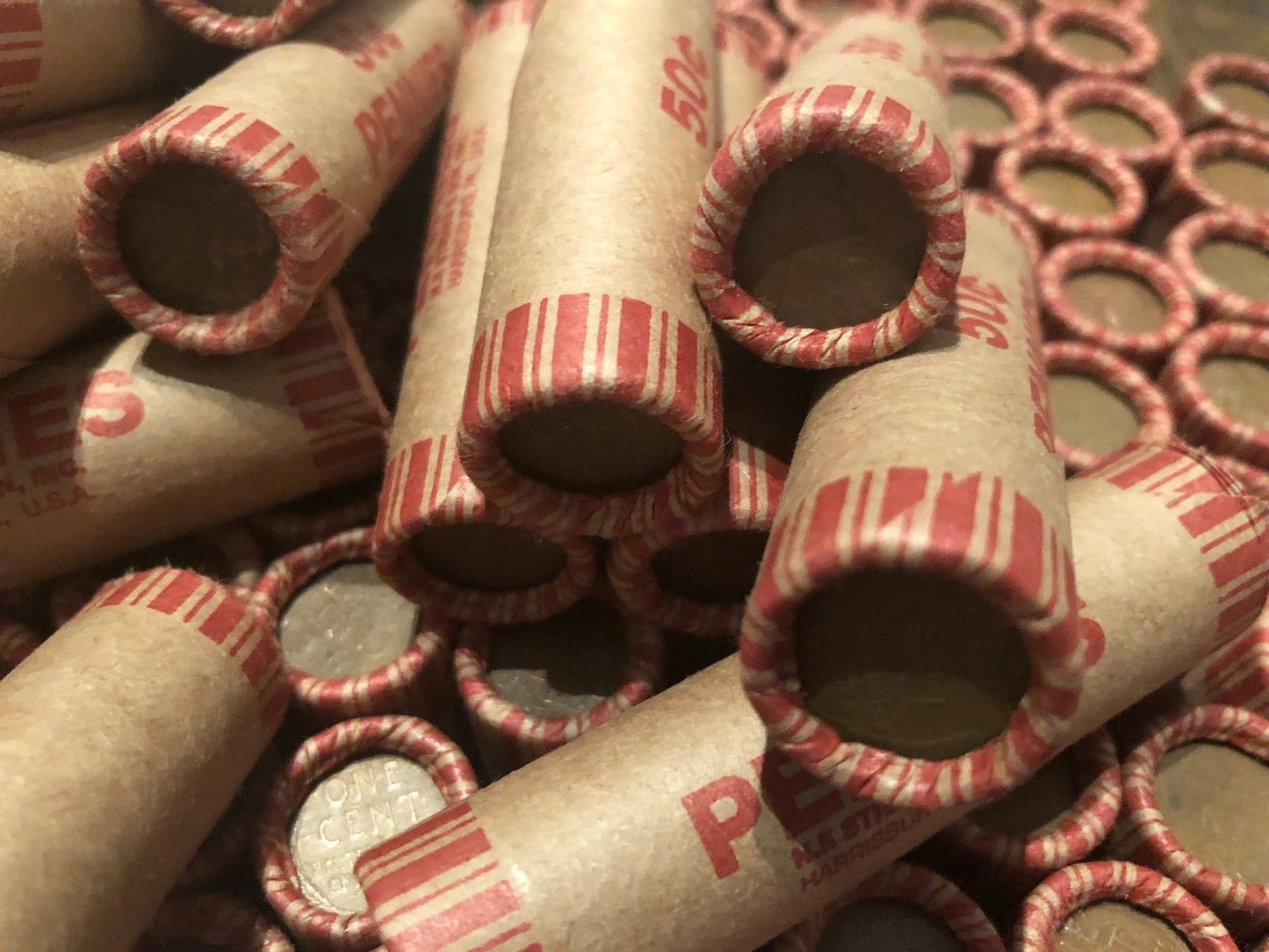 N.F. STRING & SON BANK WRAPPED ROLLS OF OLD WHEAT CENTS